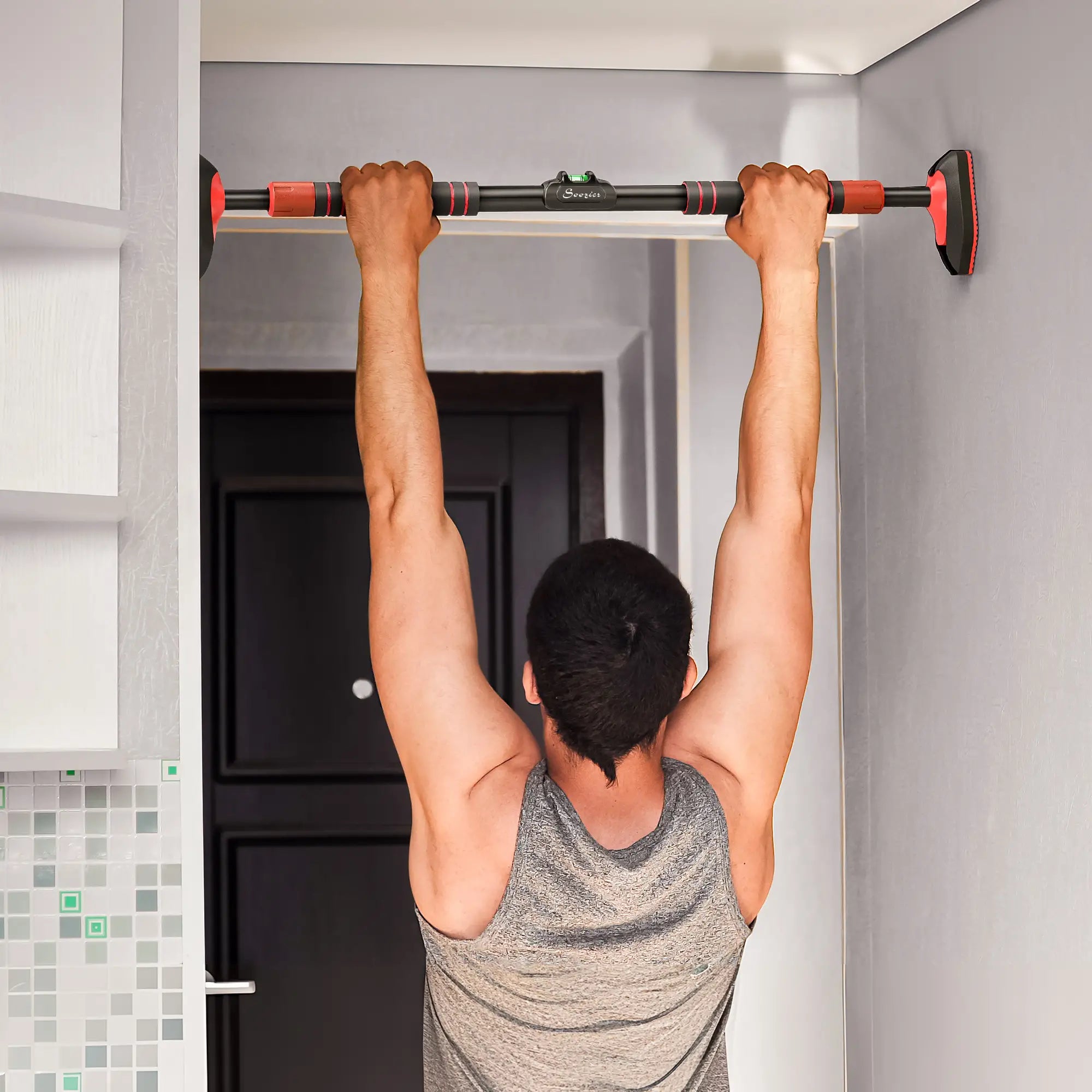 Pull Up Bar Doorway No Screws, 37.8-51.2 in Width Adjustable, Max Load 440lbs Strength Training Equipment at Gallery Canada