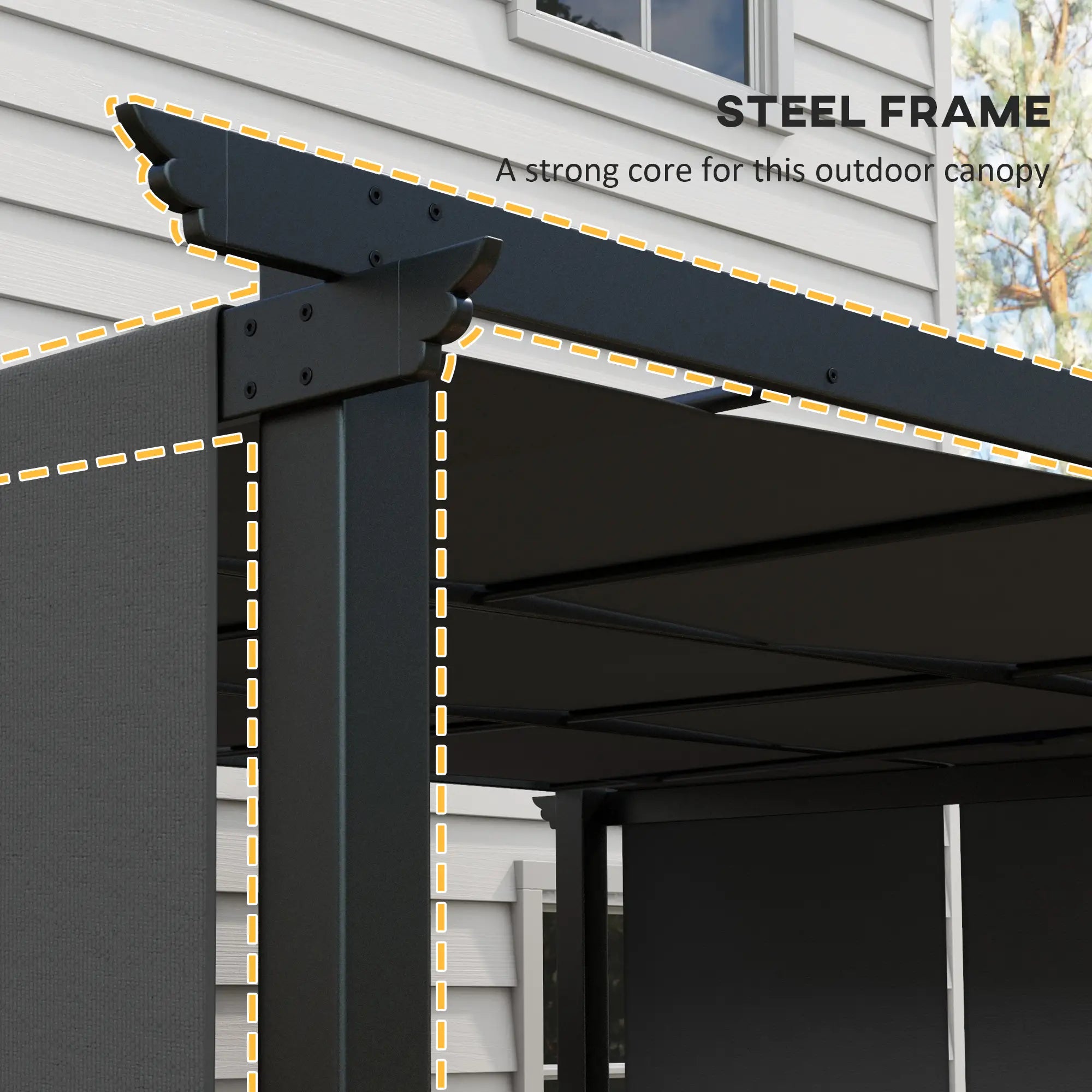 10' x 12' Metal Pergola, Retractable Canopy, Garden Patio Backyard Deck Pergolas at Gallery Canada