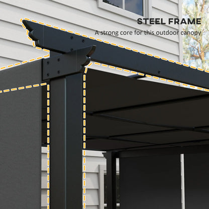10' x 12' Metal Pergola, Retractable Canopy, Garden Patio Backyard Deck Pergolas at Gallery Canada
