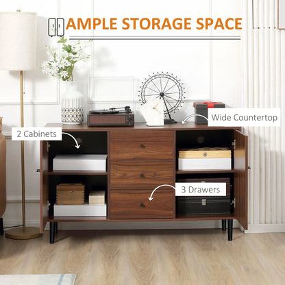 Kitchen Storage Sideboard, 2 Doors, 3 Drawers, Adjustable Shelves, Brown Bar Cabinets at Gallery Canada