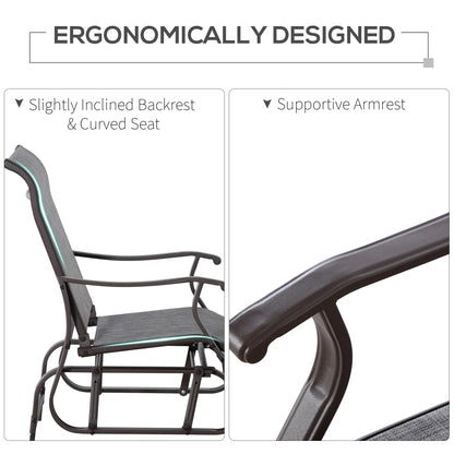 Outdoor Glider Chair, Steel Frame, Mesh Fabric, Garden, Grey Outdoor Gliders at Gallery Canada