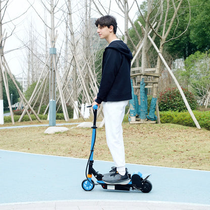 Foldable Electric Scooter for Kids, Seat, 2 Heights, 6km Range, 12km/h, Blue Scooters at Gallery Canada