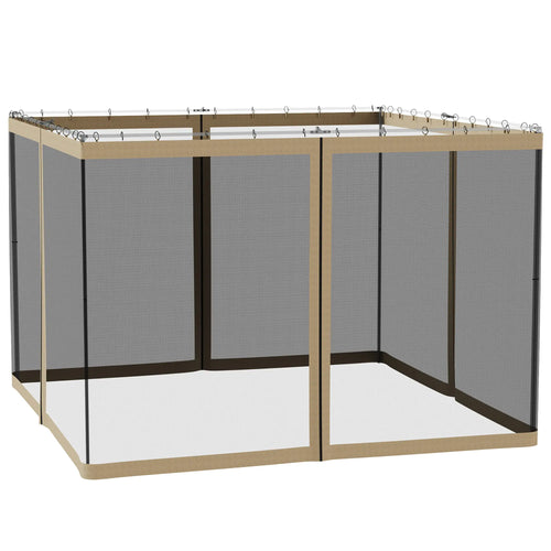 Replacement Mosquito Netting, Gazebo 10' x 10', Khaki, Black