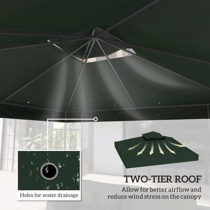 10' x 10' Gazebo Canopy Replacement Cover, UPF30+, Top Cover Only, Green Gazebo Canopy Replacement at Gallery Canada