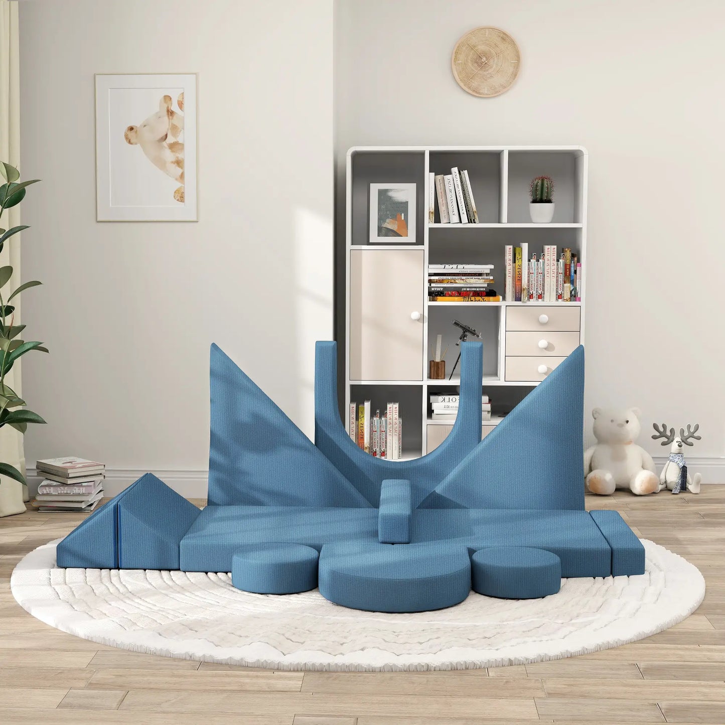 12-Piece Modular Kids Play Couch, Convertible Sofa, Blue Kids Chairs & Seating at Gallery Canada