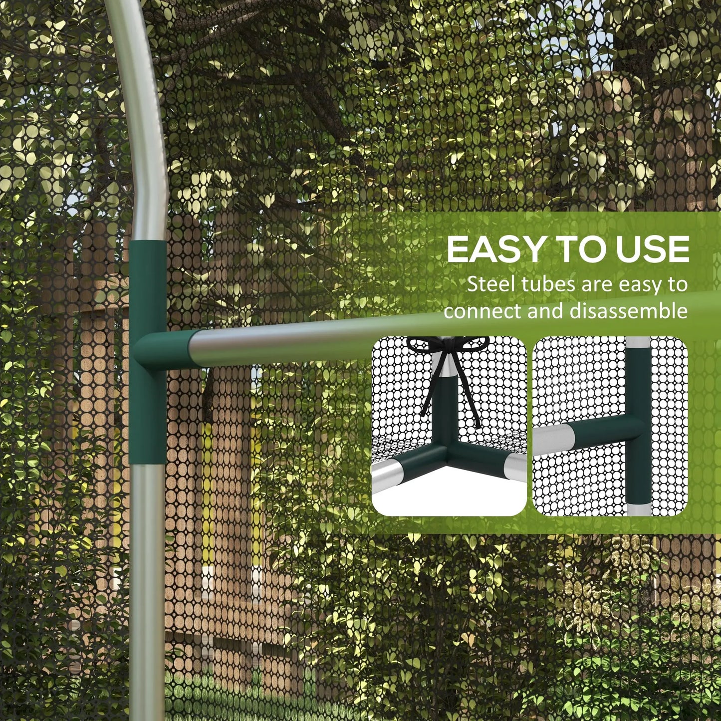 4.9' x 3.9' Crop Cage, Zipper Roll-Up Door, Mesh Plant Protection Tent