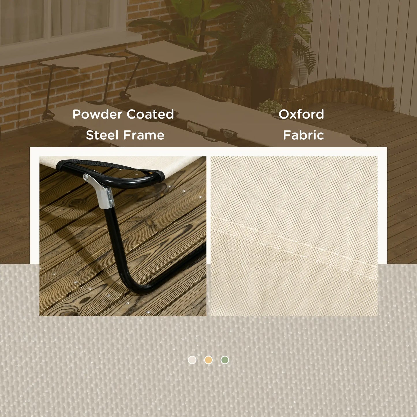 2 Piece Folding Chaise Lounges, Reclining Back, Sunshade, Pool, Beach, Patio Lounger Chairs at Gallery Canada