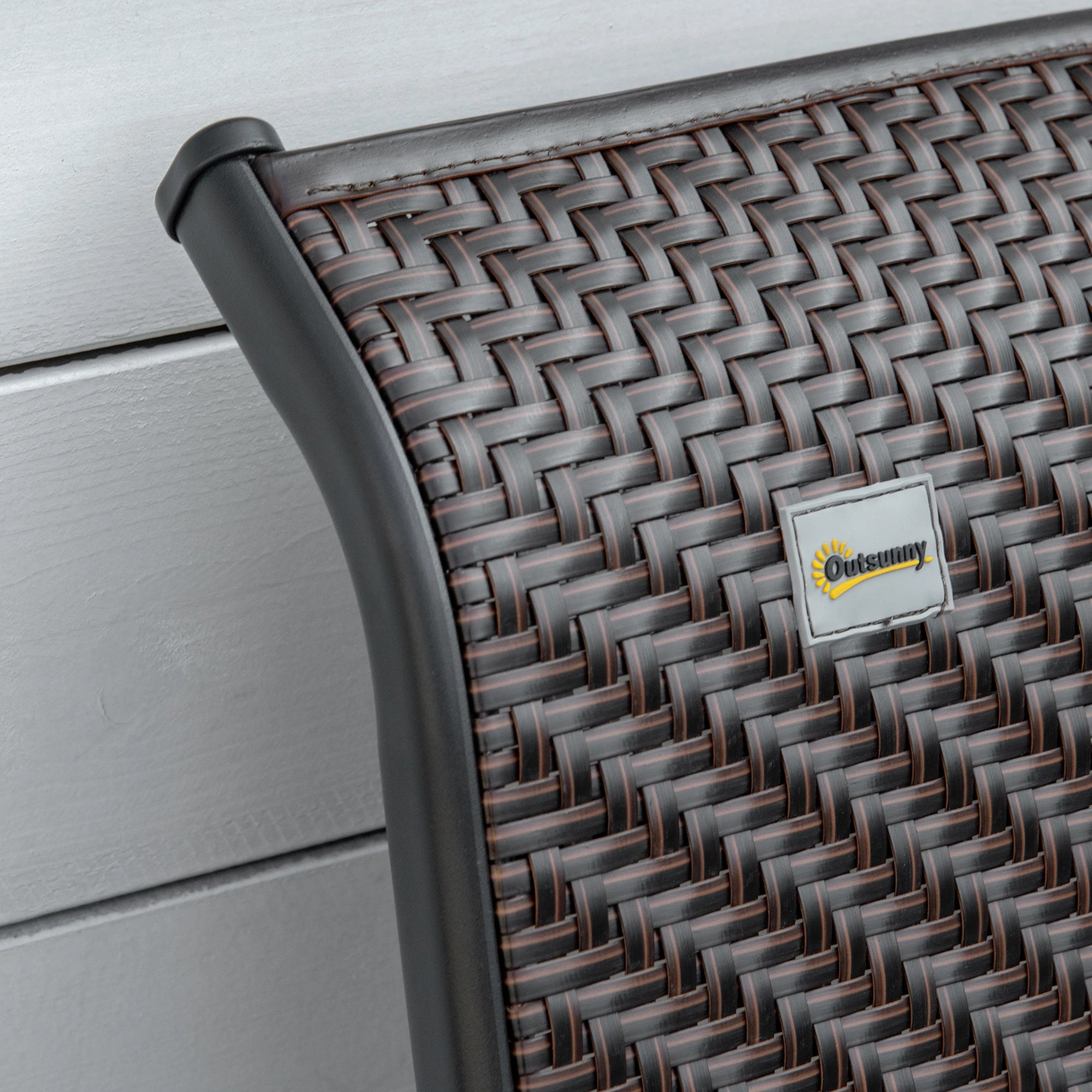 2PCs Outdoor Wicker Folding Chairs, Adjustable Backrest, Brown Patio Chairs at Gallery Canada