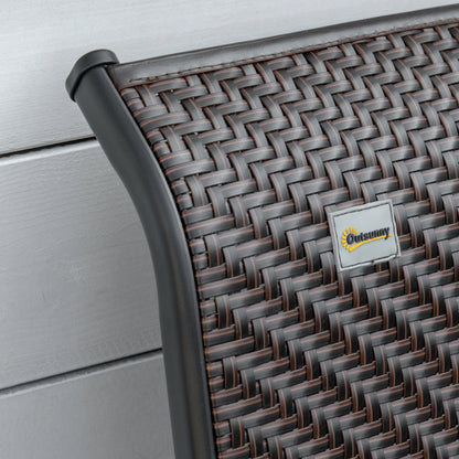 2PCs Outdoor Wicker Folding Chairs, Adjustable Backrest, Brown Patio Chairs at Gallery Canada