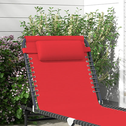 Outdoor Folding Lounge Chair, 4-Level Adjustable, Wine Red Lounger Chairs at Gallery Canada