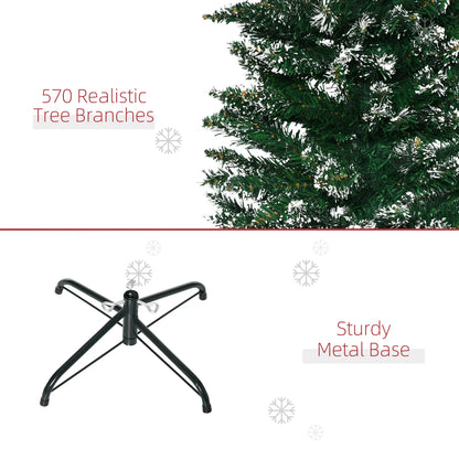 6FT Artificial Snow Dipped Christmas Tree, Foldable Stand, Green Artificial Christmas Trees at Gallery Canada