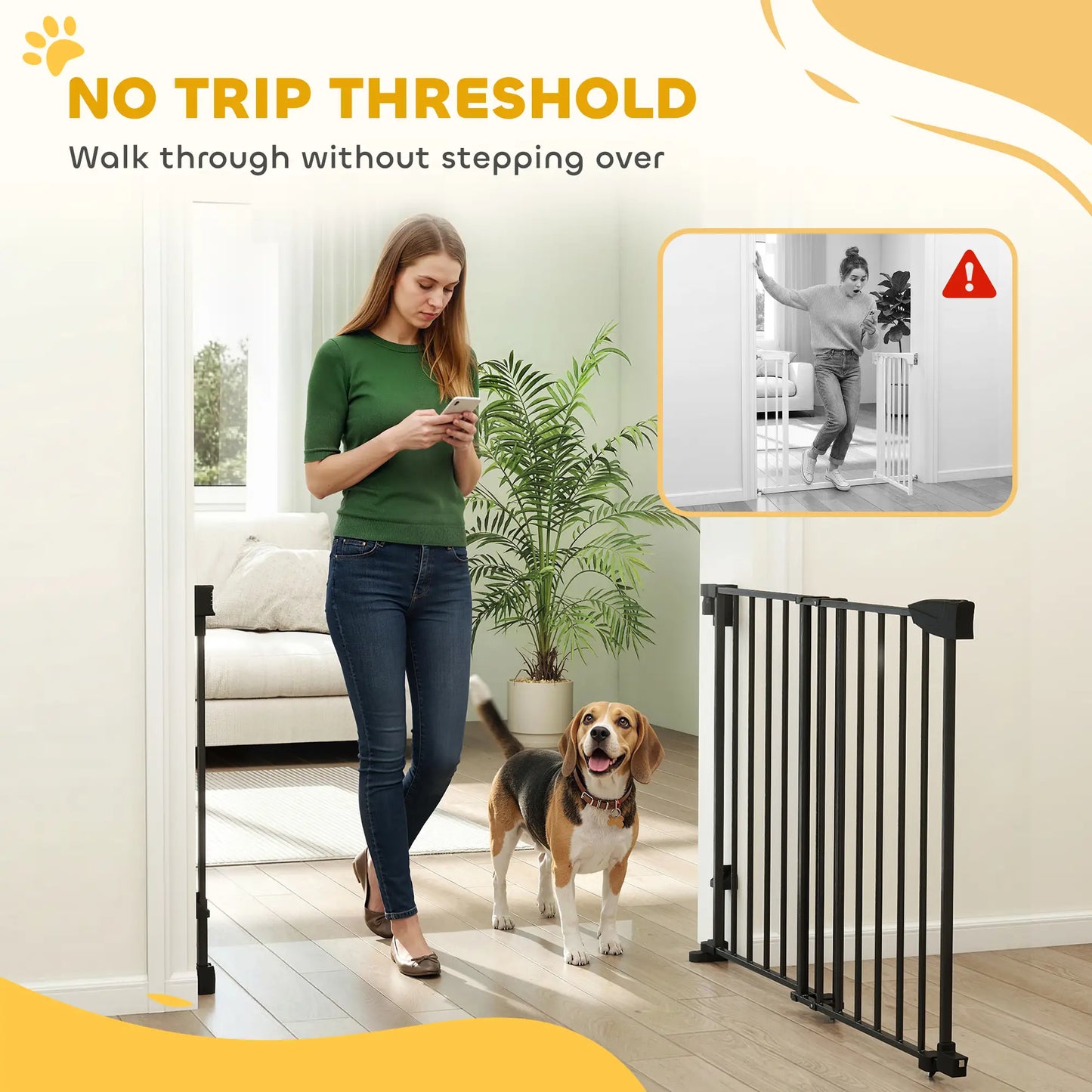 29"-44" Wide Pet Gate, 29" H, Auto-Close, Wall-Mounted Pet Gates at Gallery Canada