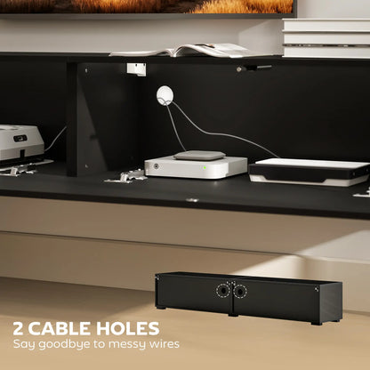 Floating TV Stand For 75 Inch TVs, 70.9 Inch Cabinet, High Gloss, Black TV Stands at Gallery Canada