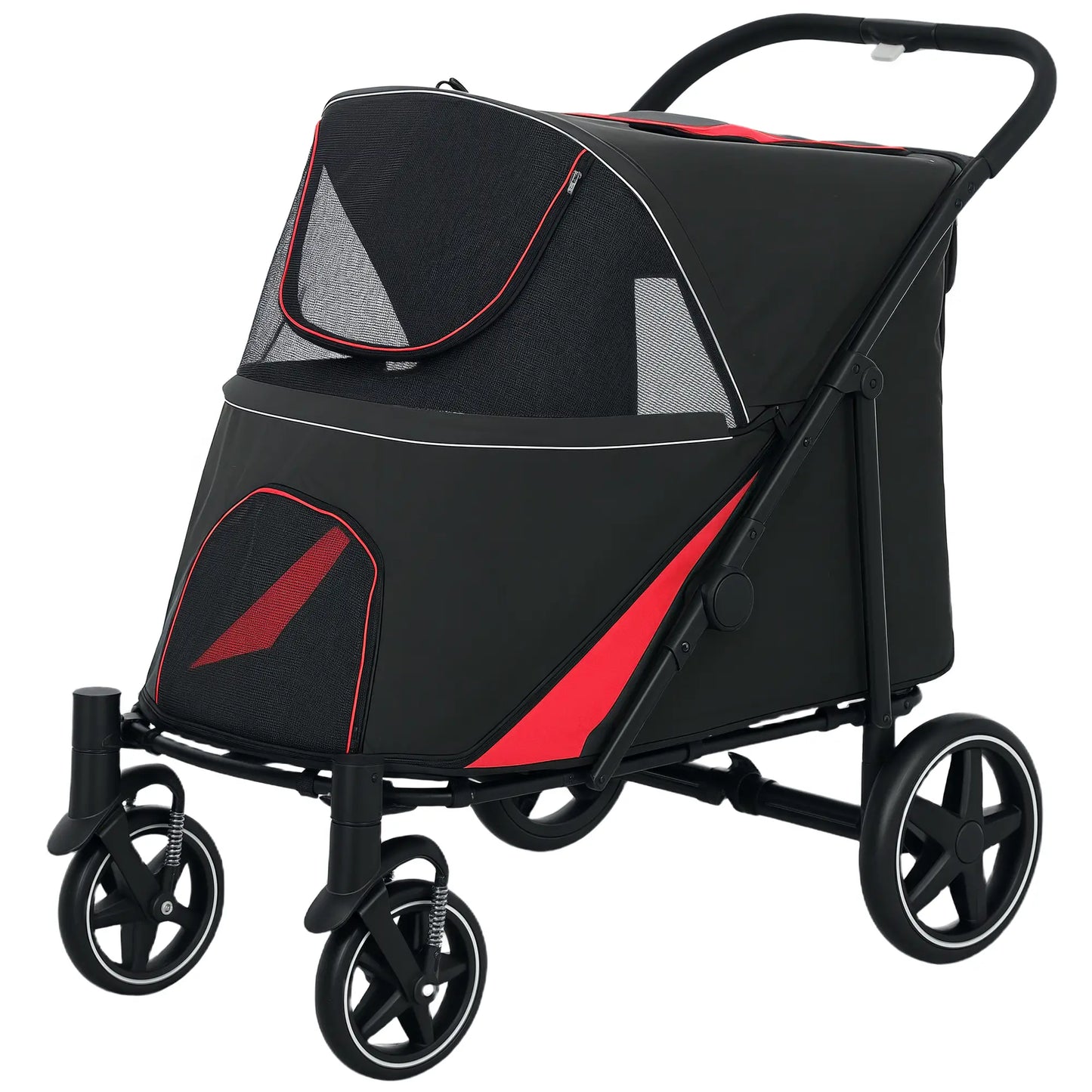 Foldable Pet Stroller, Universal Wheels, Shock Absorber, for Large & Medium Dogs, Black Dog Bike Trailers & Strollers at Gallery Canada