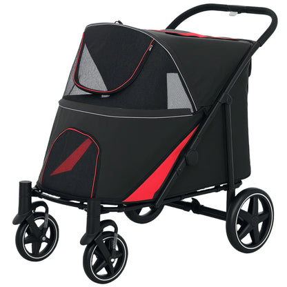 Foldable Pet Stroller, Universal Wheels, Shock Absorber, for Large & Medium Dogs, Black Dog Bike Trailers & Strollers at Gallery Canada