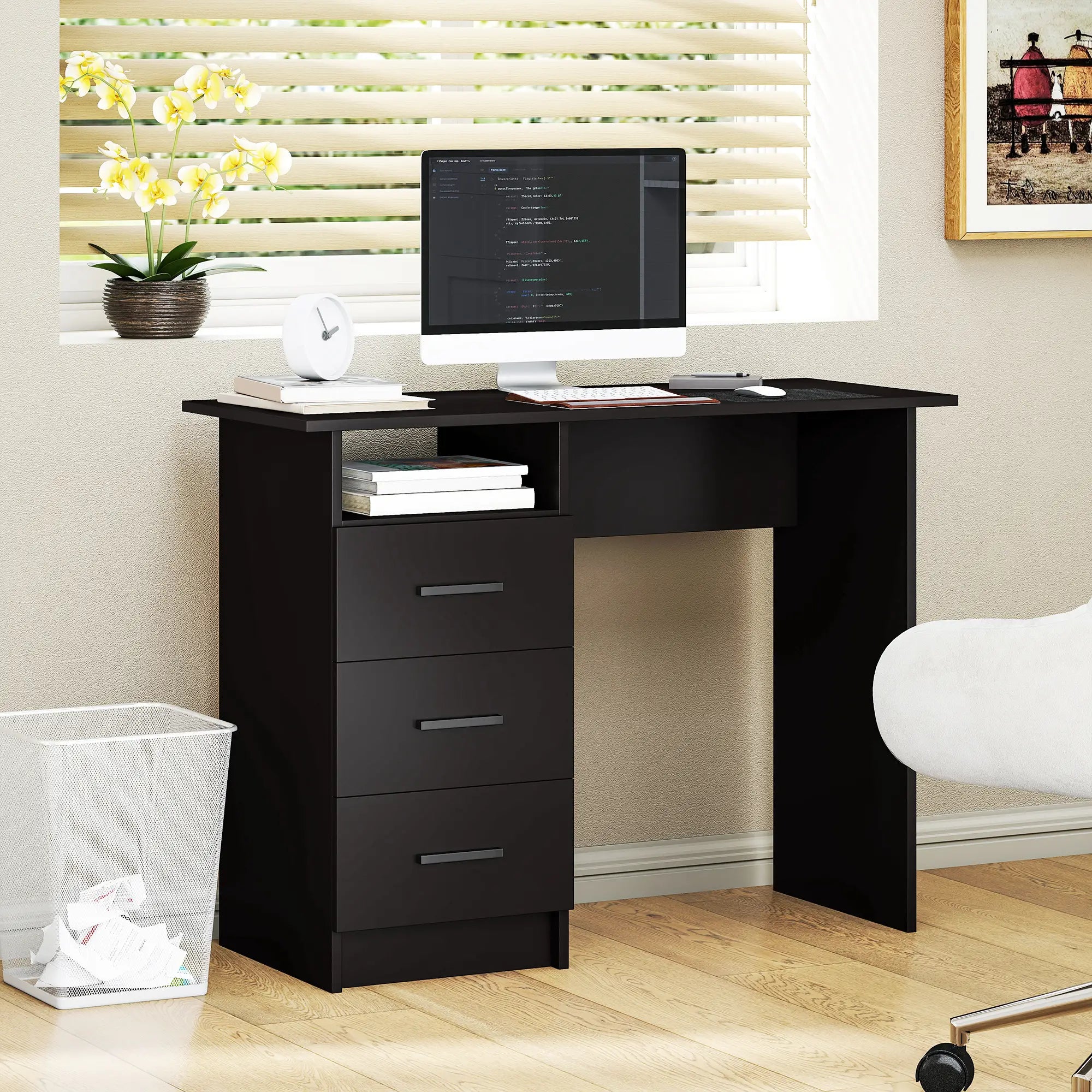 Computer Desk with Storage, 39 Inch, Black Computer Desks at Gallery Canada