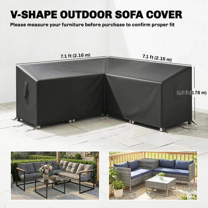 V-Shaped Patio Furniture Cover, Waterproof, 85" x 85", Black Patio Furniture Covers at Gallery Canada