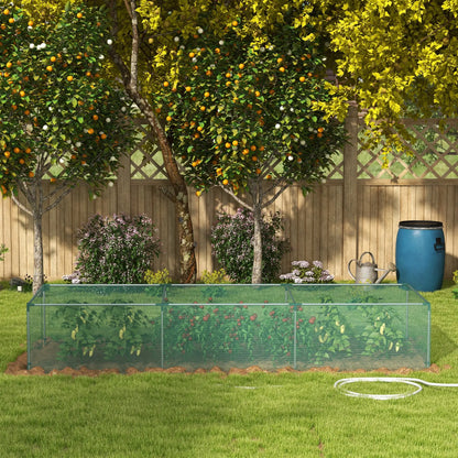 Cage de protection des plantes, 12,2' x 4,1', cadre en acier galvanisé, porte à fermeture éclair enroulable