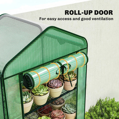 Mini Greenhouse With Screen Roof, 27.6" x 19.7" x 75.6", Green Portable Greenhouses at Gallery Canada