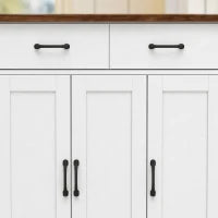 53" Kitchen Island with Outlet, Drop Leaf, Cart on Wheels, White