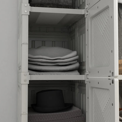 Portable Wardrobe, Foldable Clothes Organizer, 5 Compartments, Hanging Rod, White Clothing Storage at Gallery Canada