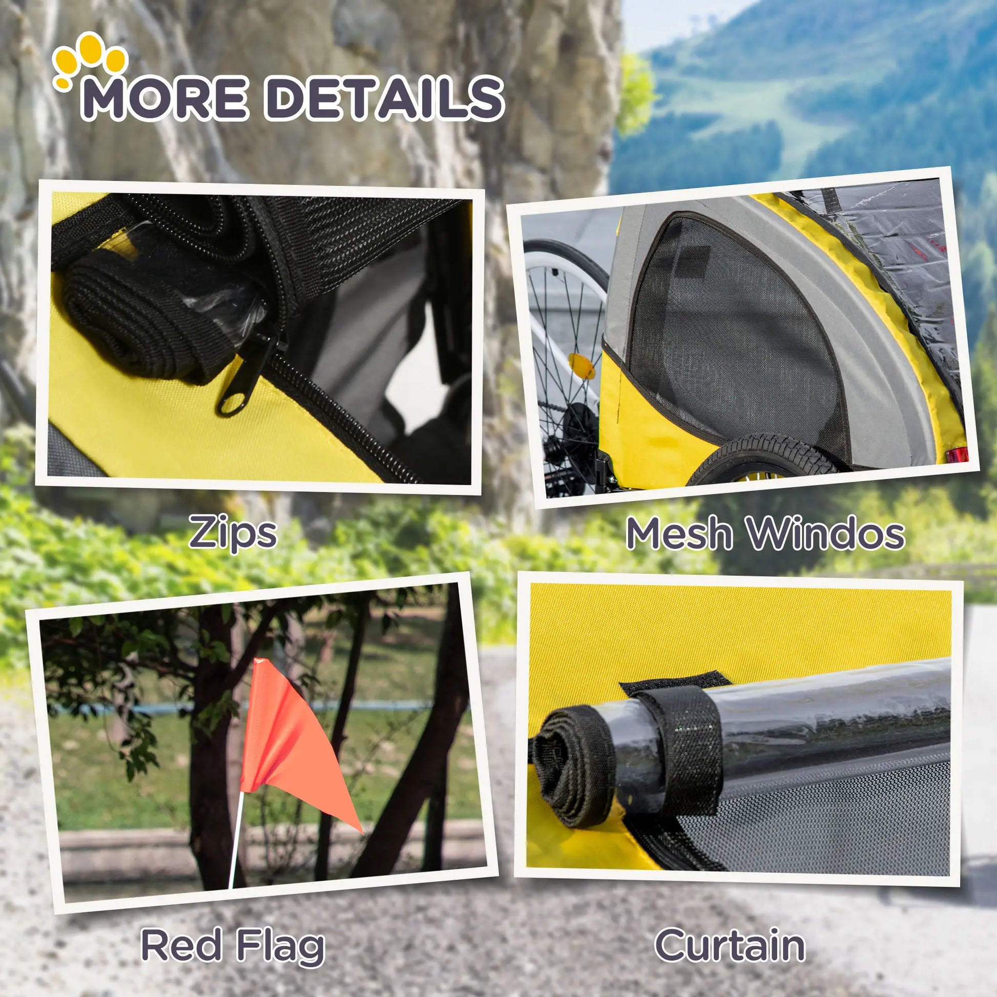 Dog Bike Trailer, Hitch Coupler, Quick Release Wheels, Medium, Yellow Dog Bike Trailers & Strollers at Gallery Canada