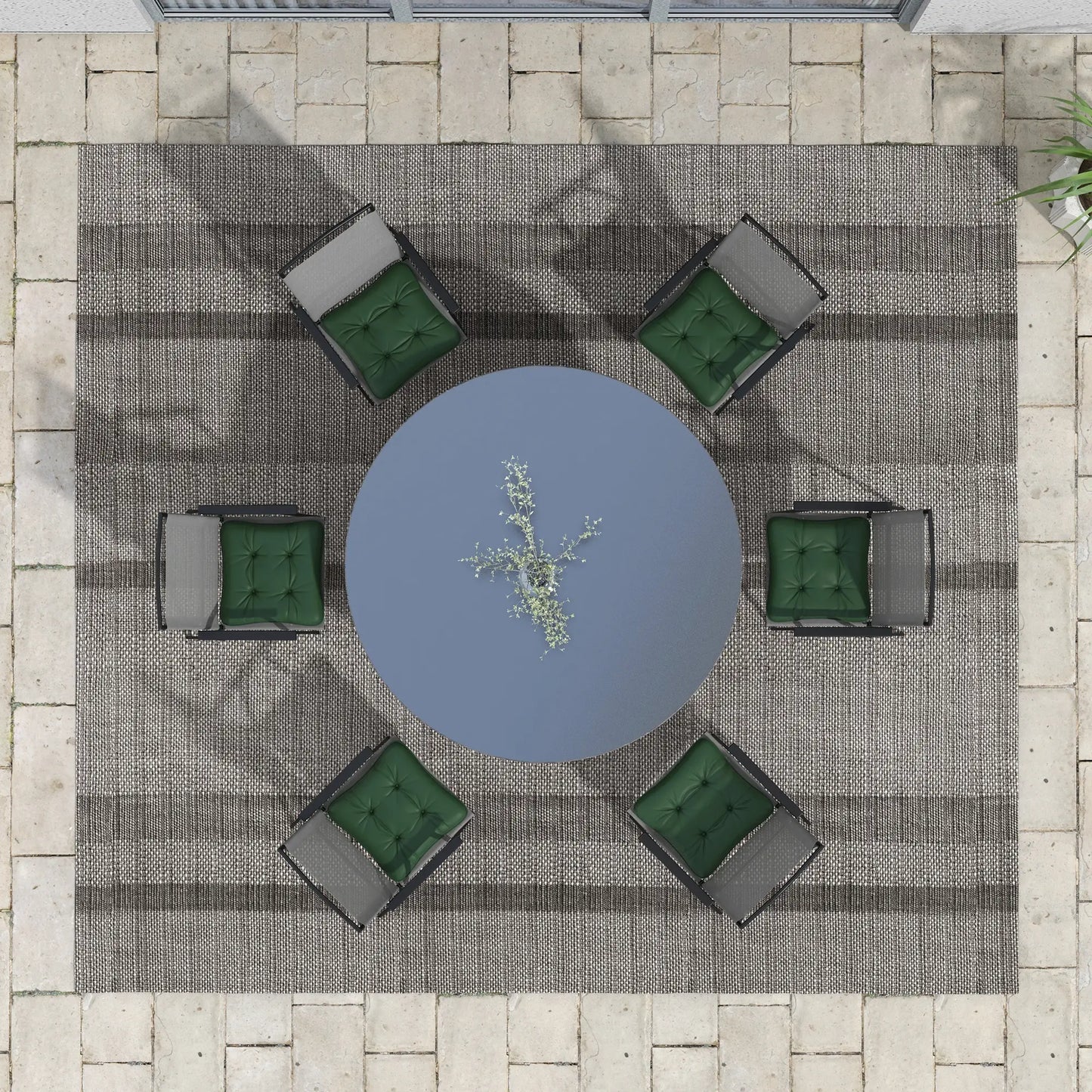 6-Piece Outdoor Patio Chair Cushion Set, Button Tufted, Dark Green Patio Chair Cushions at Gallery Canada