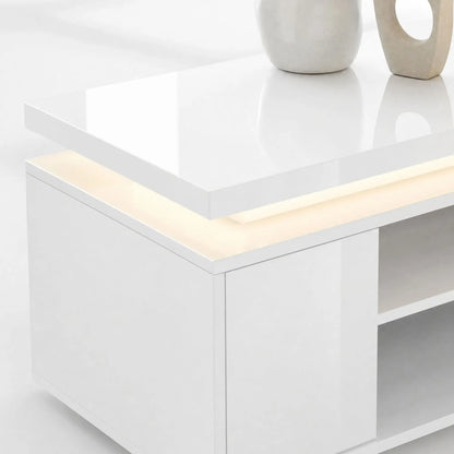TV Stand For TVs Up To 60 In, Led Lights, Power Outlets, High Gloss White, White TV Stands at Gallery Canada