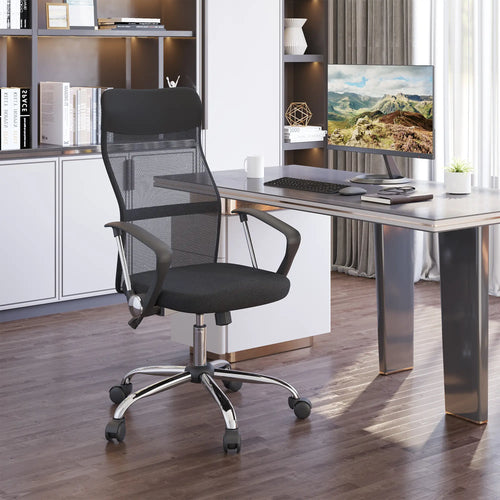 Ergonomic Mesh Office Chair, High Back, Adjustable Height, Black