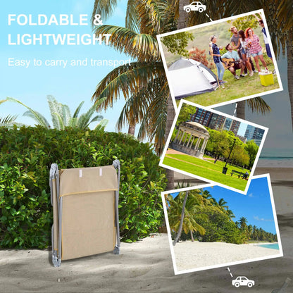 Folding Outdoor Lounge Chair Set, 2 Reclining Tanning Chairs, 5-Position Adjustable Backrest, Brown Lounger Chairs at Gallery Canada