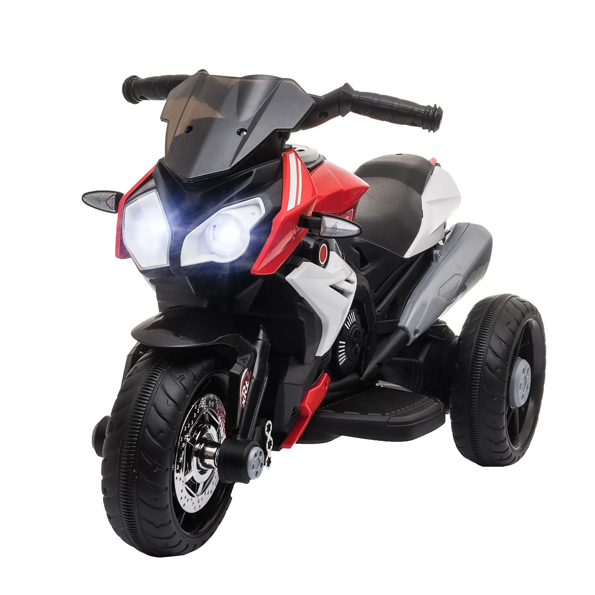 Kids Electric Motorcycle Ride-On Toy, 3 Wheels, Music, Horn, Lights, Red Electric Motorcycles Red at Gallery Canada