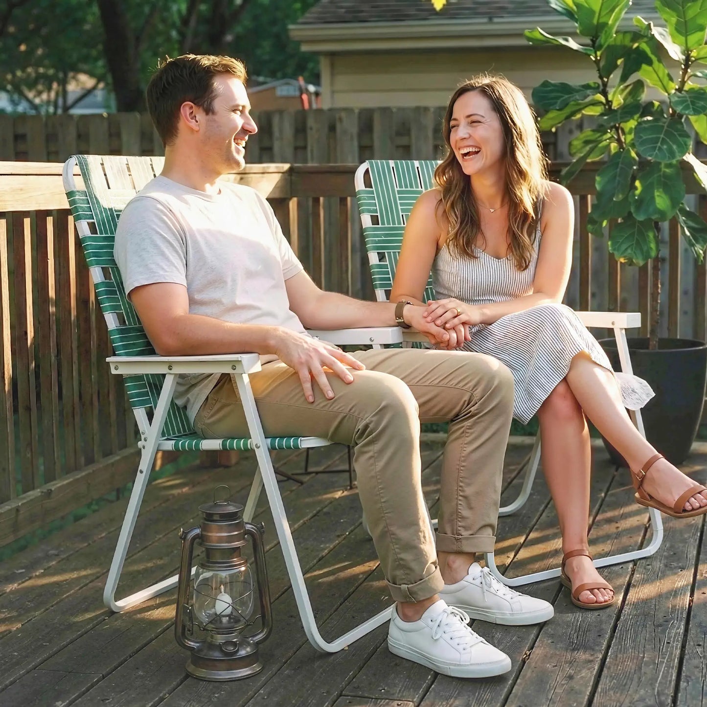 Set Of 2 Folding Patio Chairs, Portable With Armrests, Green Patio Chairs at Gallery Canada