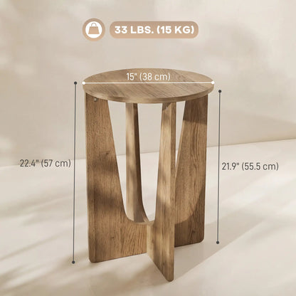 Round Side Table, Compact End Table, Curved Legs