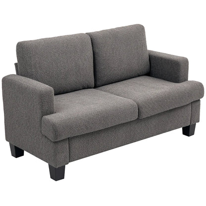 54.3" Loveseat Sofa, 2 Seater, Removable Cushions, Solid Wood Frame, Dark Grey 2-Seater Sofas Dark Grey at Gallery Canada
