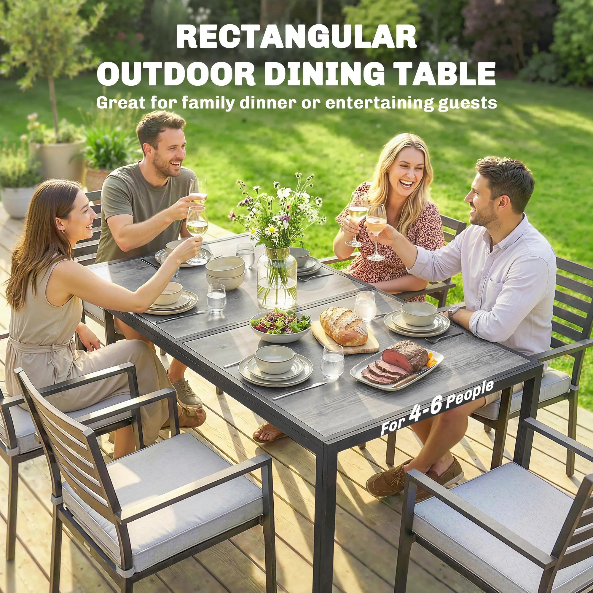 Outdoor Dining Table For 4-6, 59