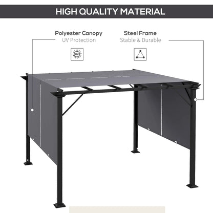 10' x 10' Retractable Pergola Canopy, Grey Pergolas at Gallery Canada