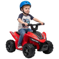6V Kids ATV Quad, Button Control, 45Mins Runtime, Red