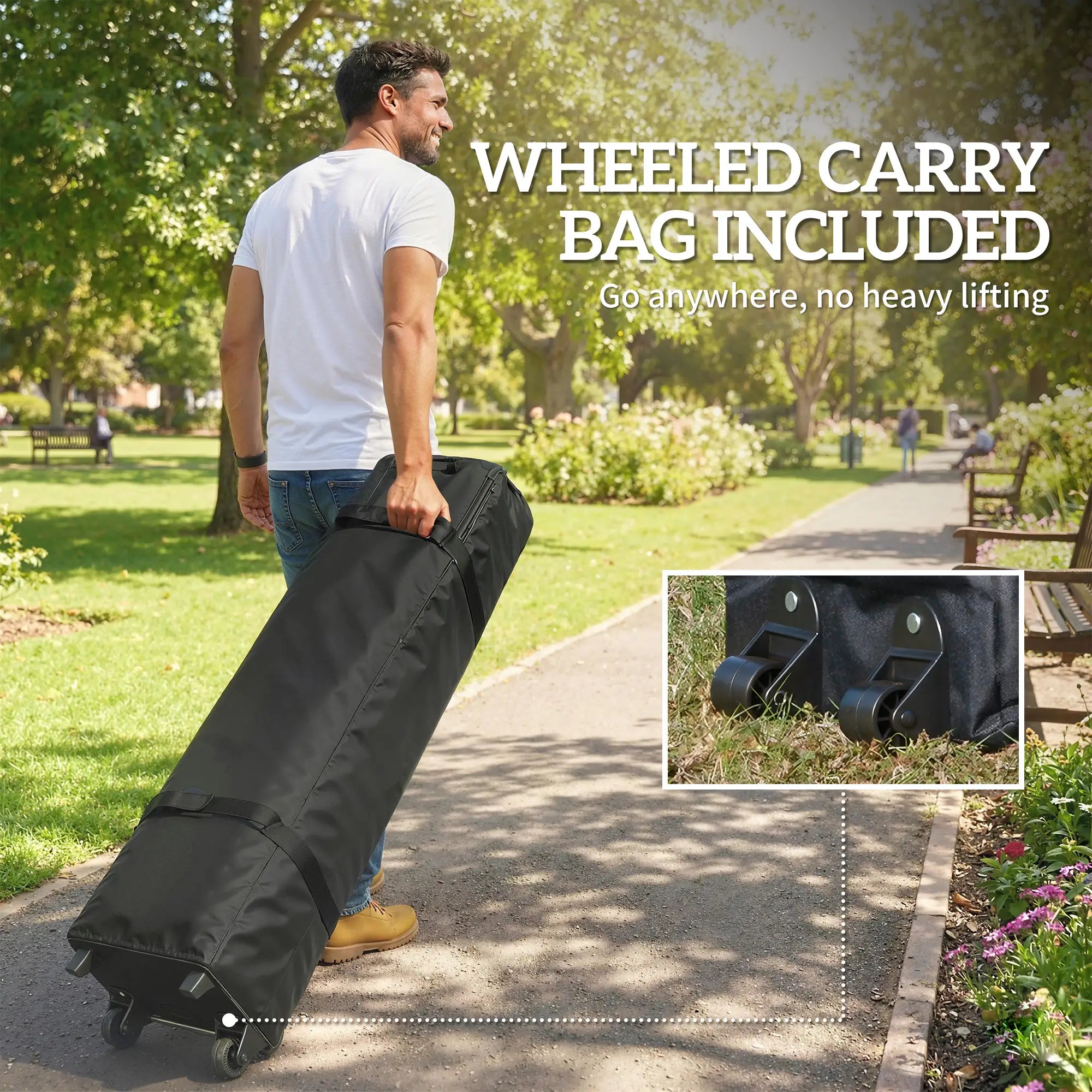 9.6 x 9.6 ft Pop Up Canopy Tent, UPF 50+, Sandbags, Wheeled Bag Pop Up Canopies at Gallery Canada