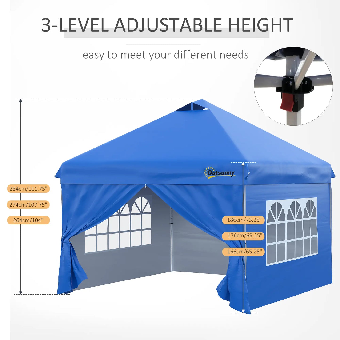 10' x 10' Pop Up Canopy Tent, Instant Sun Shelter, Blue Pop Up Canopies at Gallery Canada
