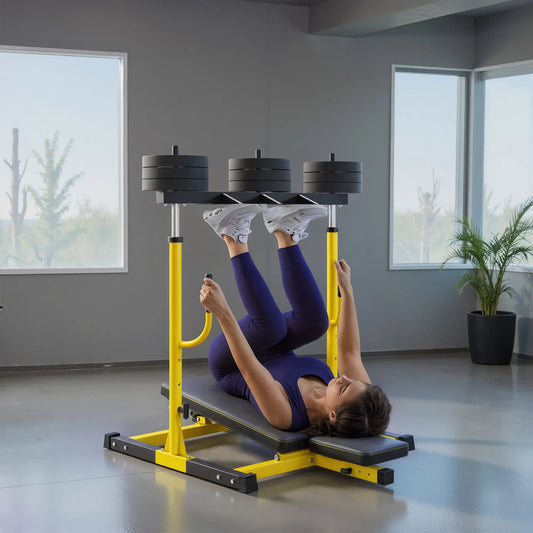 Leg Extension Curl Machine, 2" Olympic Plate Compatible, 660LBS Capacity Strength Training Equipment Black and Yellow at Gallery Canada