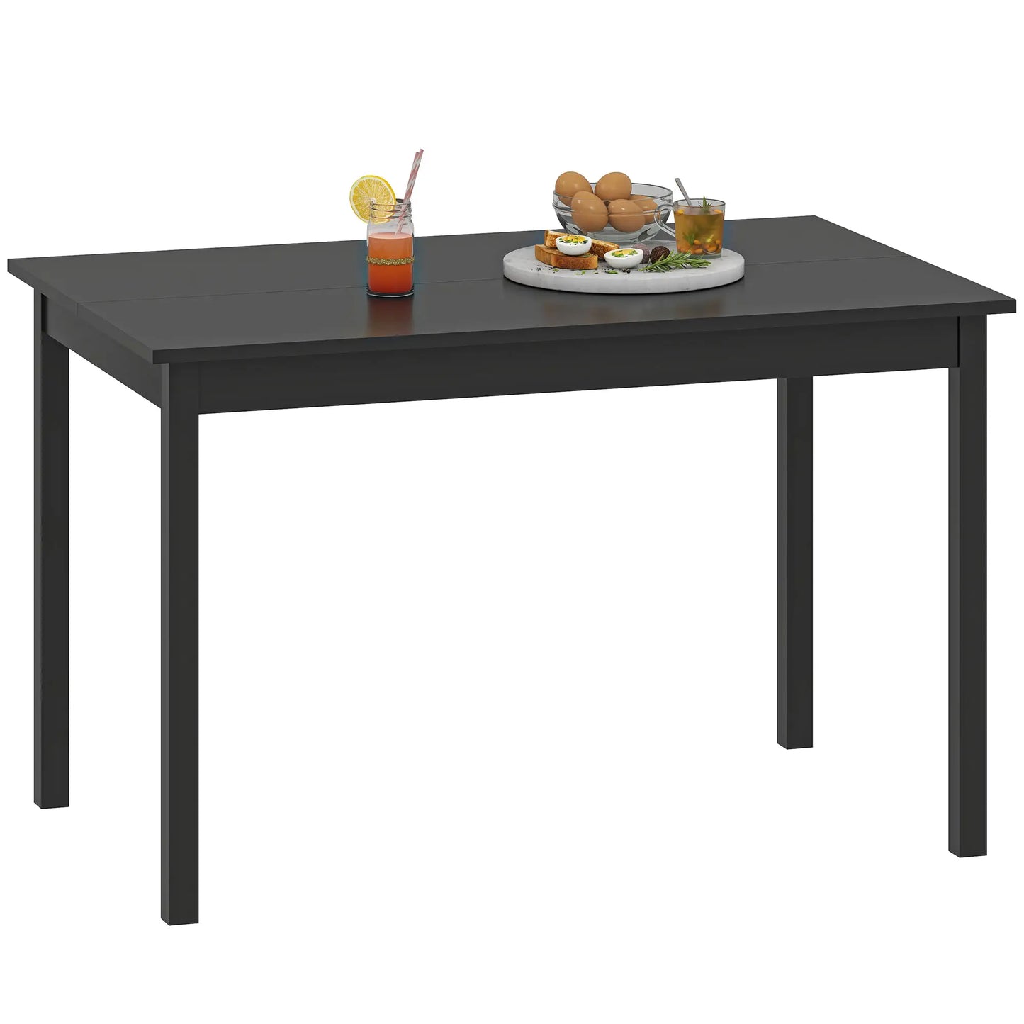 47" x 30" Dining Table, Farmhouse Pine Wood Frame, Black Dining Tables at Gallery Canada