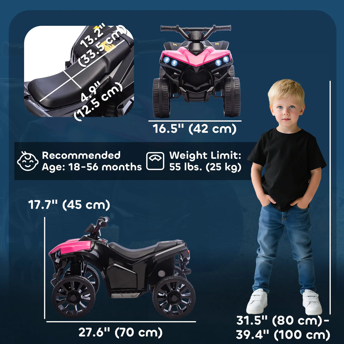 6V Kids ATV, 4 Wheeler Electric Ride on Car, Pink Electric Toy Cars at Gallery Canada