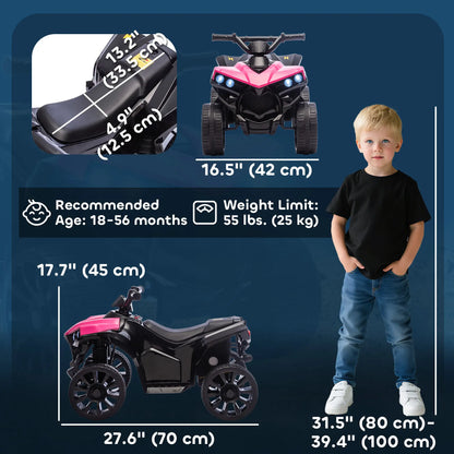 6V Kids ATV, 4 Wheeler Electric Ride on Car, Pink Electric Toy Cars at Gallery Canada