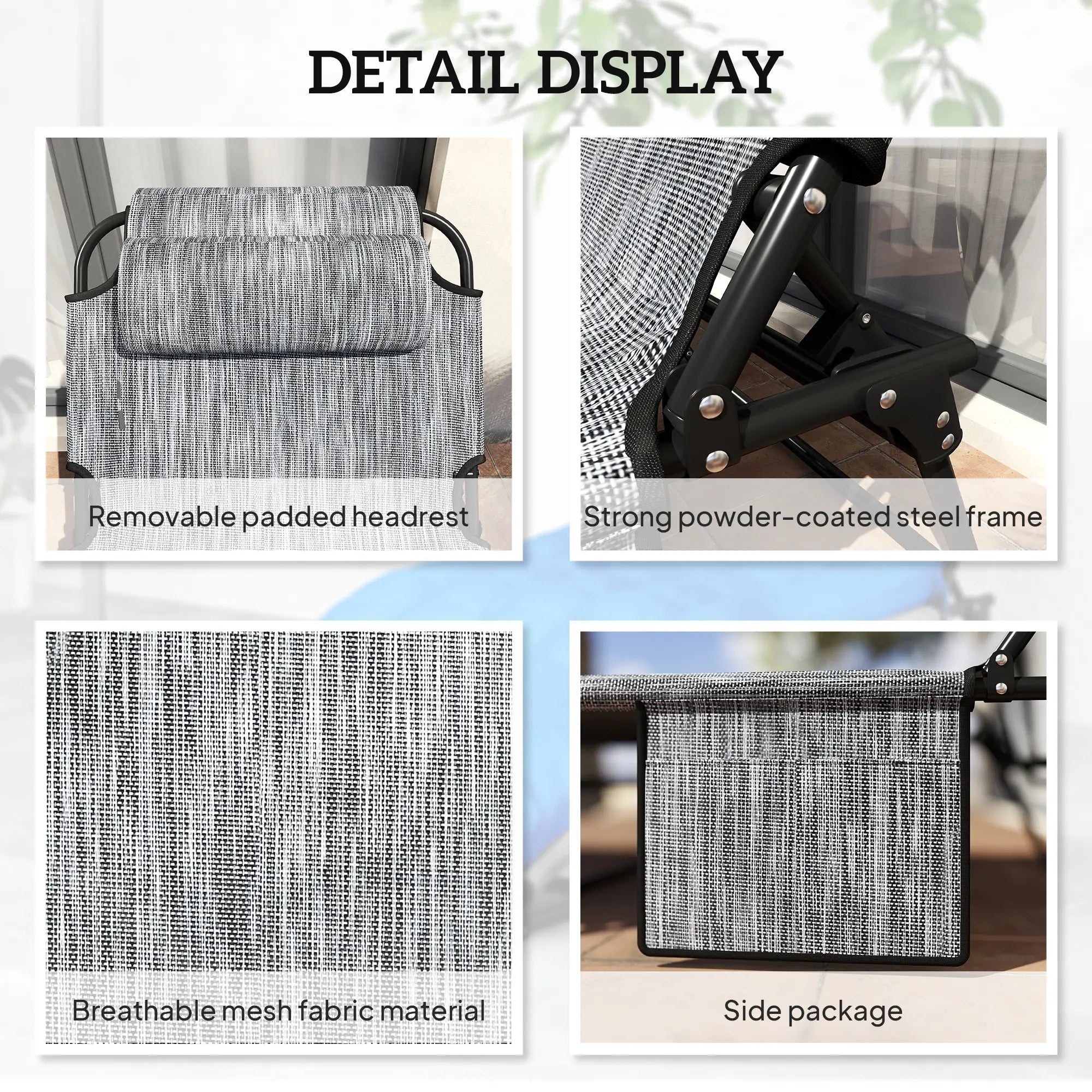 Folding Lounge Chair, 4-Level Reclining Back, Cushion, Blue Lounger Chairs at Gallery Canada