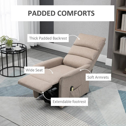 Power Lift Chair Recliner with Remote, Side Pockets, Brown Electric Power Lift Chairs at Gallery Canada