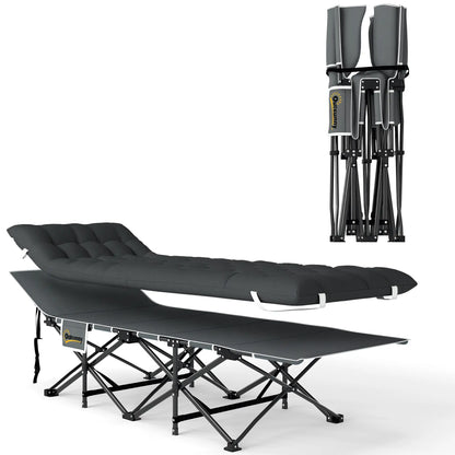 26.8" Wide Folding Bed, Camping Cot For Adults, 330 LBS Max Load, Black Camping Cots at Gallery Canada
