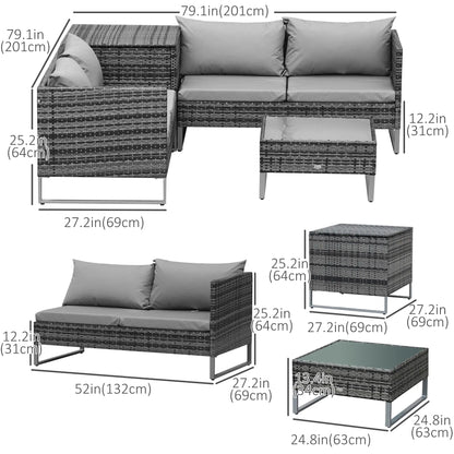 4 Piece Patio Furniture Set, Coffee Table, Corner Table, Backyard, Porch Patio Furniture Sets at Gallery Canada