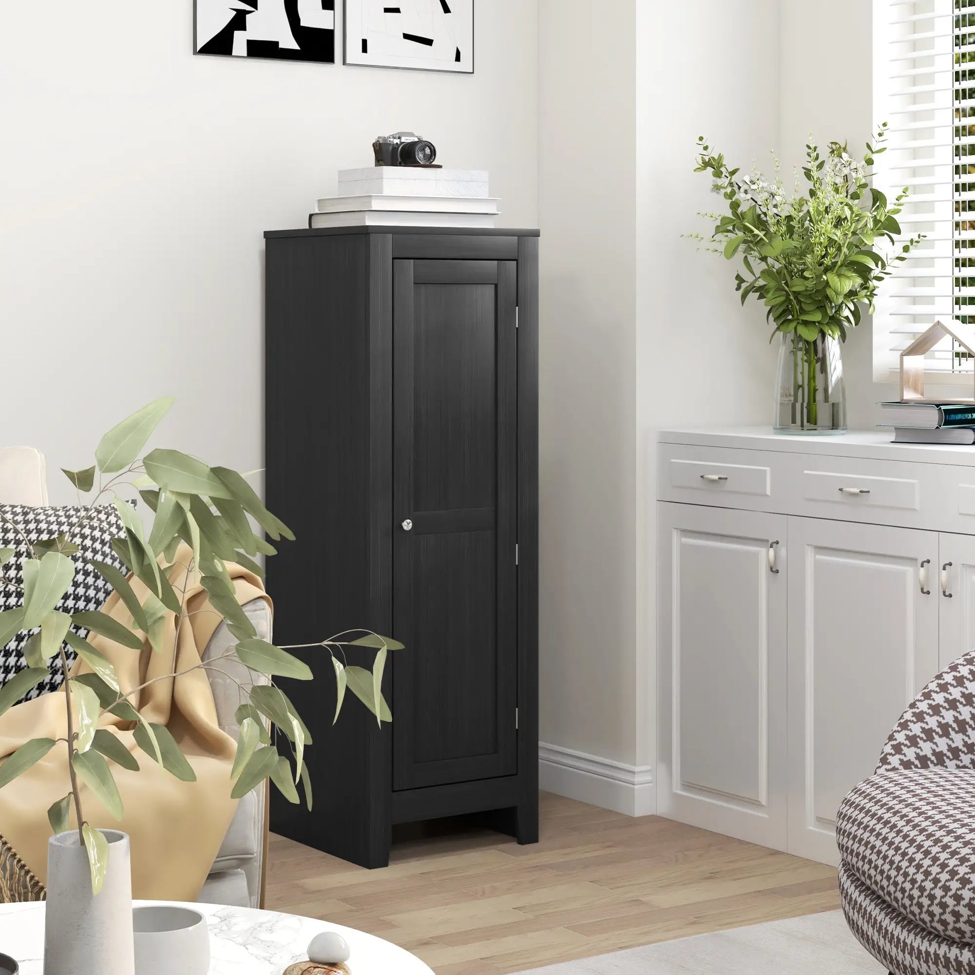 Adjustable Shelf Kitchen Pantry Storage Cabinet, Black Kitchen Pantry Cabinets at Gallery Canada