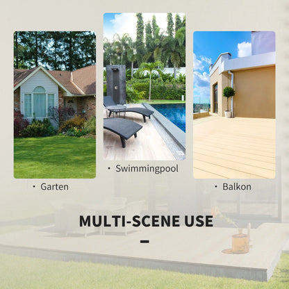 3-Piece Outdoor Folding Rattan Bistro Set, Grey Bistro Sets at Gallery Canada