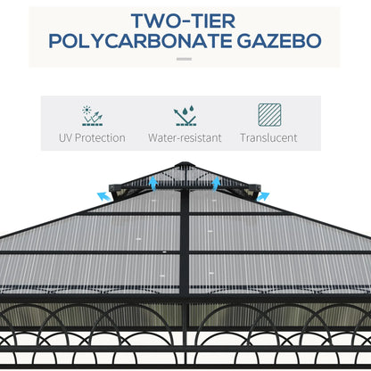 9' x 10' Outdoor Hardtop Gazebo, Steel Frame, Nettings, Curtains, Khaki Gazebos at Gallery Canada